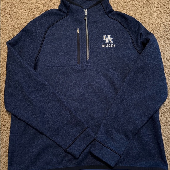 UK Wildcats Men's Navy Half Zip Mainsail Cutter & Buck pullover